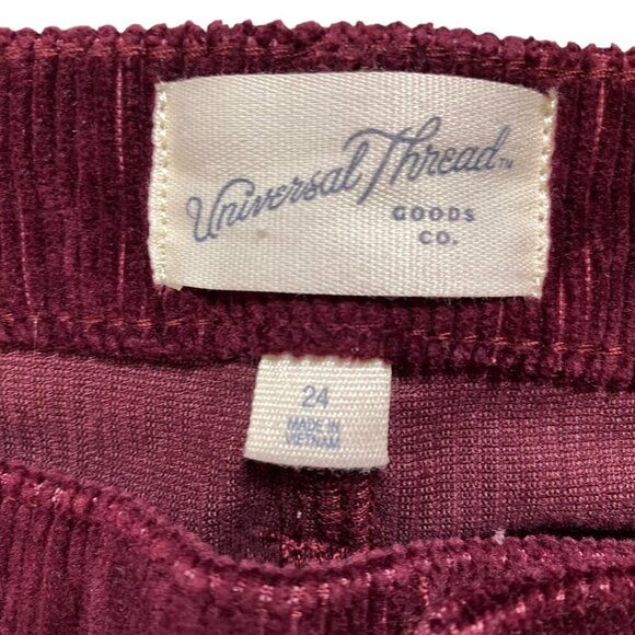 Universal Thread Corduroy High Rise Bootcut Pants Womens Size 24 Berry Red NEW - Picture 11 of 15